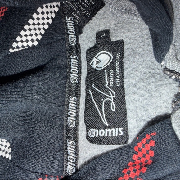 Nomi Gray and Black Skater street Hoodie with Red Stripes - Picture 5 of 5